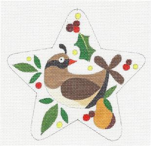 Angel ~ 12 Days of Christmas ~ PARTRIDGE in PEAR TREE Angel & Charms 1 –  Needlepoint by Wildflowers
