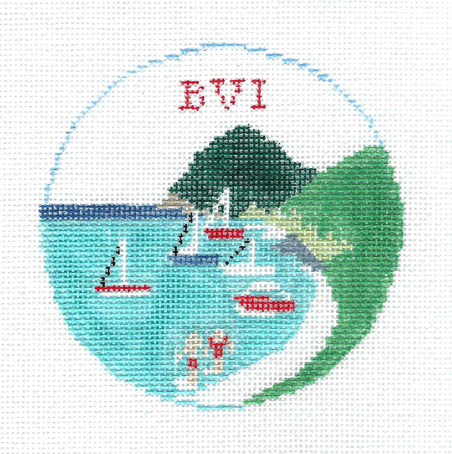 Travel Round ~ Olympic National Park 4 Rd. handpainted 18 mesh Needlepoint  Canvas by Kathy Schenkel