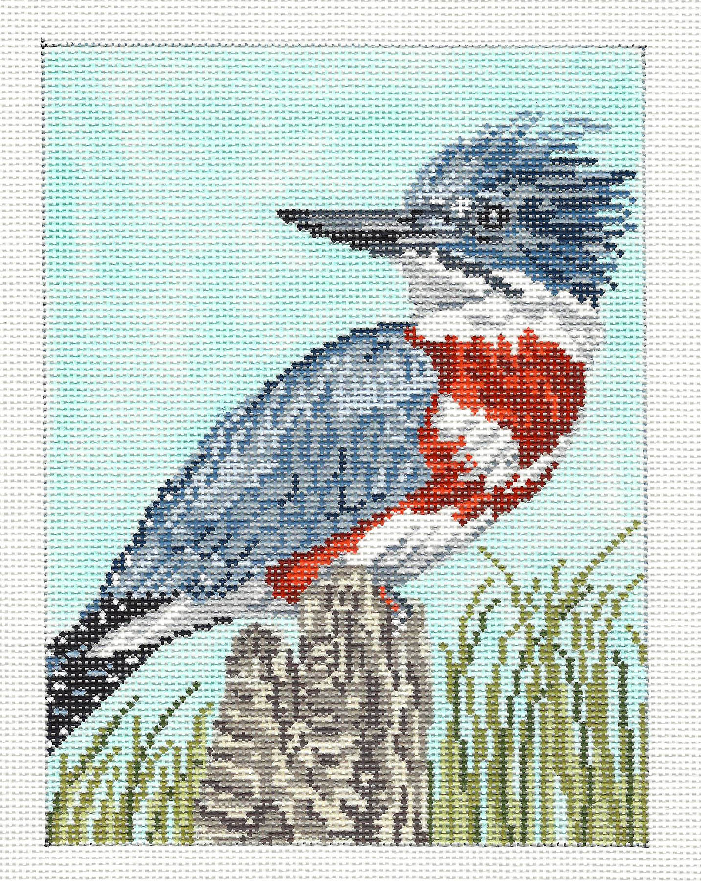 Bird Canvas ~ Three Royal Terns Shore Bird handpainted 18 mesh