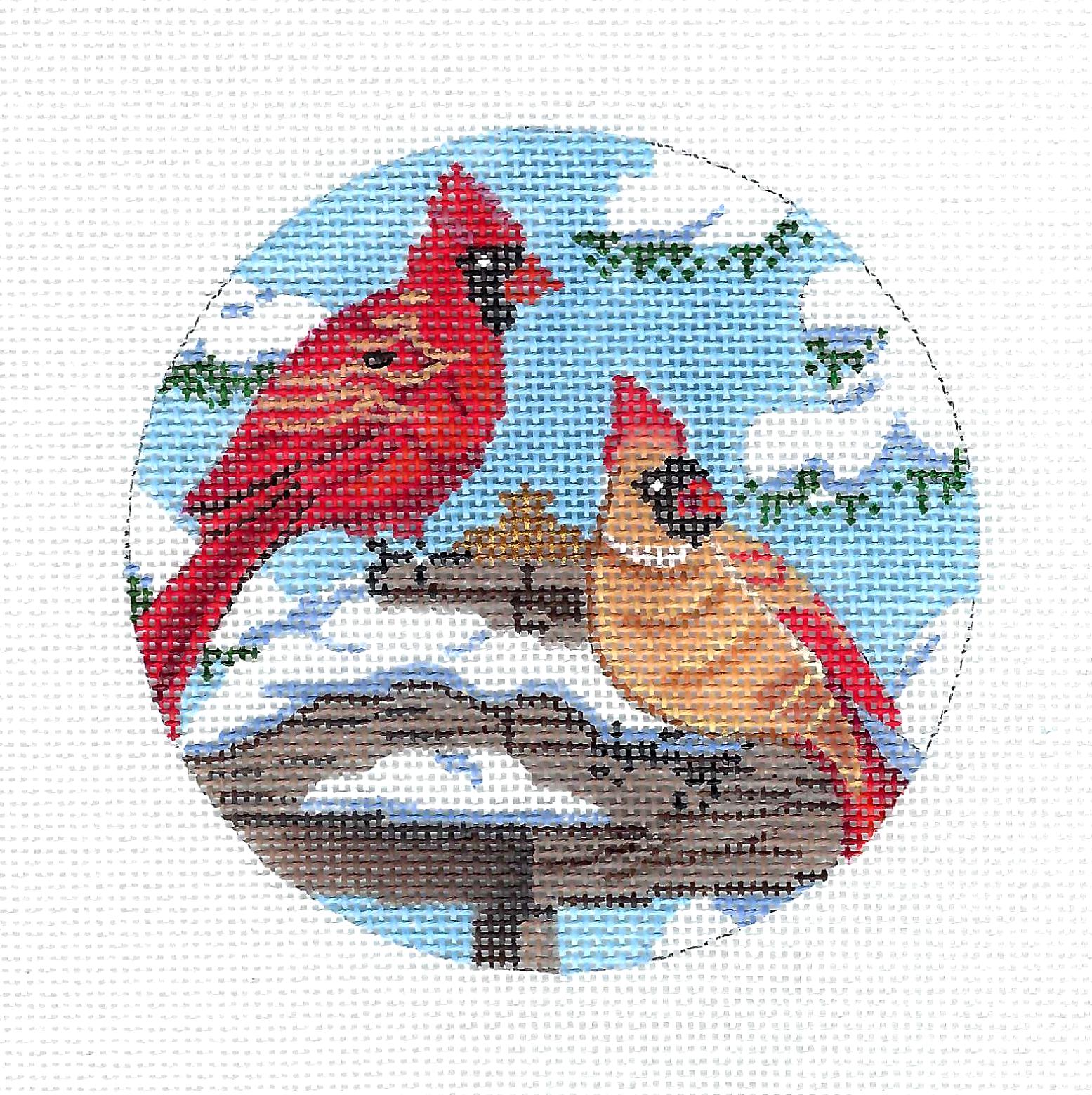 Cardinal Stocking hand-painted needlepoint stitching canvas, Needlepoint  Canvases & Threads