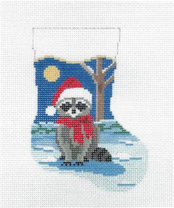 Stocking - Woodland Christmas hand-painted needlepoint stitching