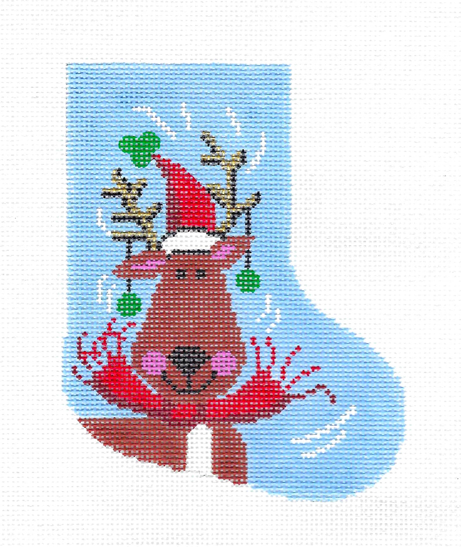 Stocking-Santa Claus 4 hand-painted needlepoint stitching canvas, Needlepoint Canvases & Threads