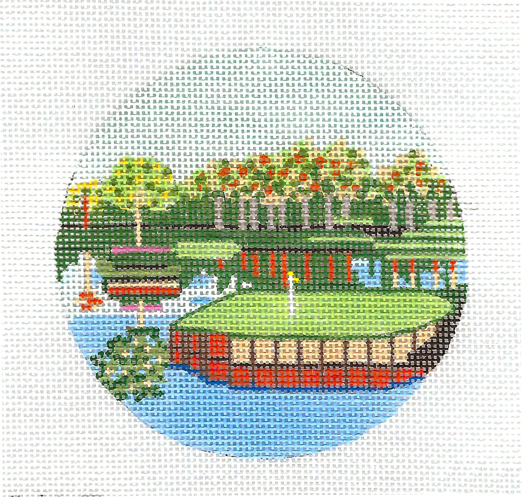 Scotland Travel Round Needlepoint Canvas