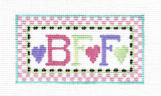 Canvas ~ B F F ~ Best Friends handpainted Needlepoint Ornament Canvas by Kathy Schenkel