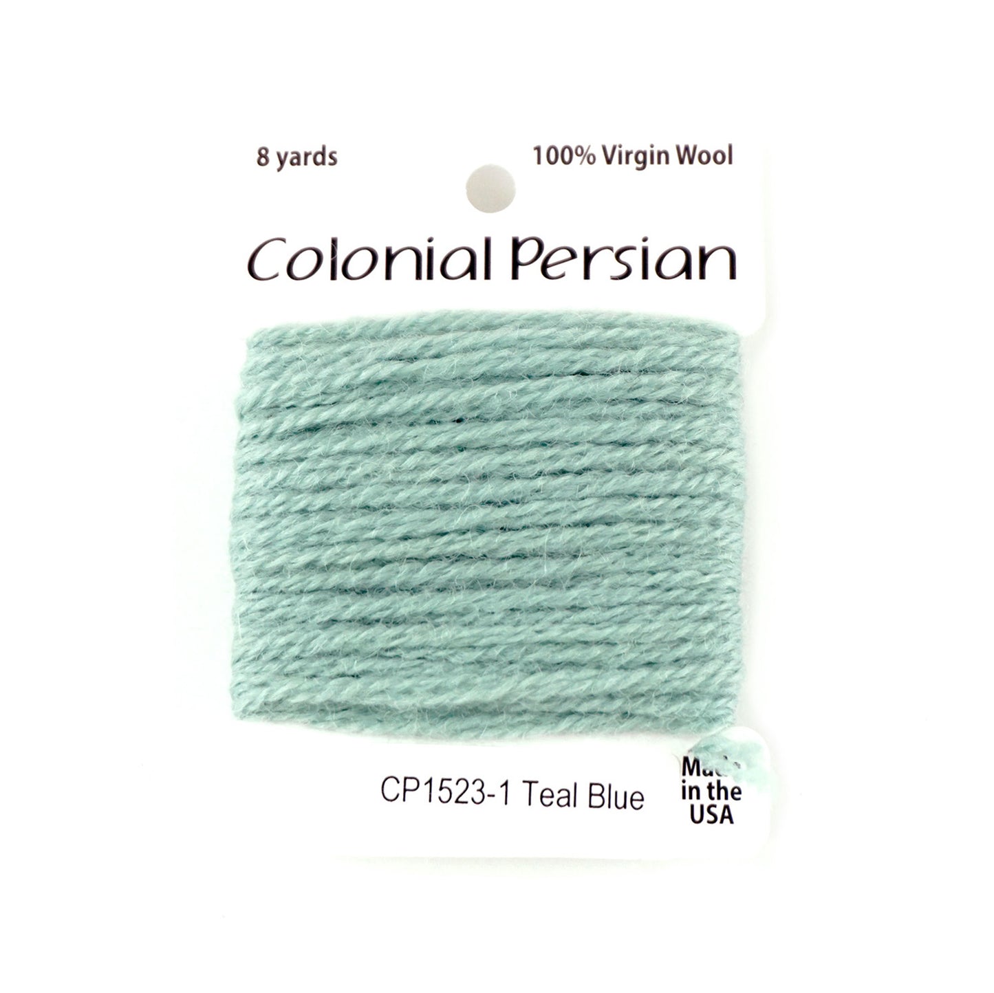 3 Ply Persian Wool "Teal Blue" #1523 Needlepoint Stitching Thread by Colonial ~ USA Made