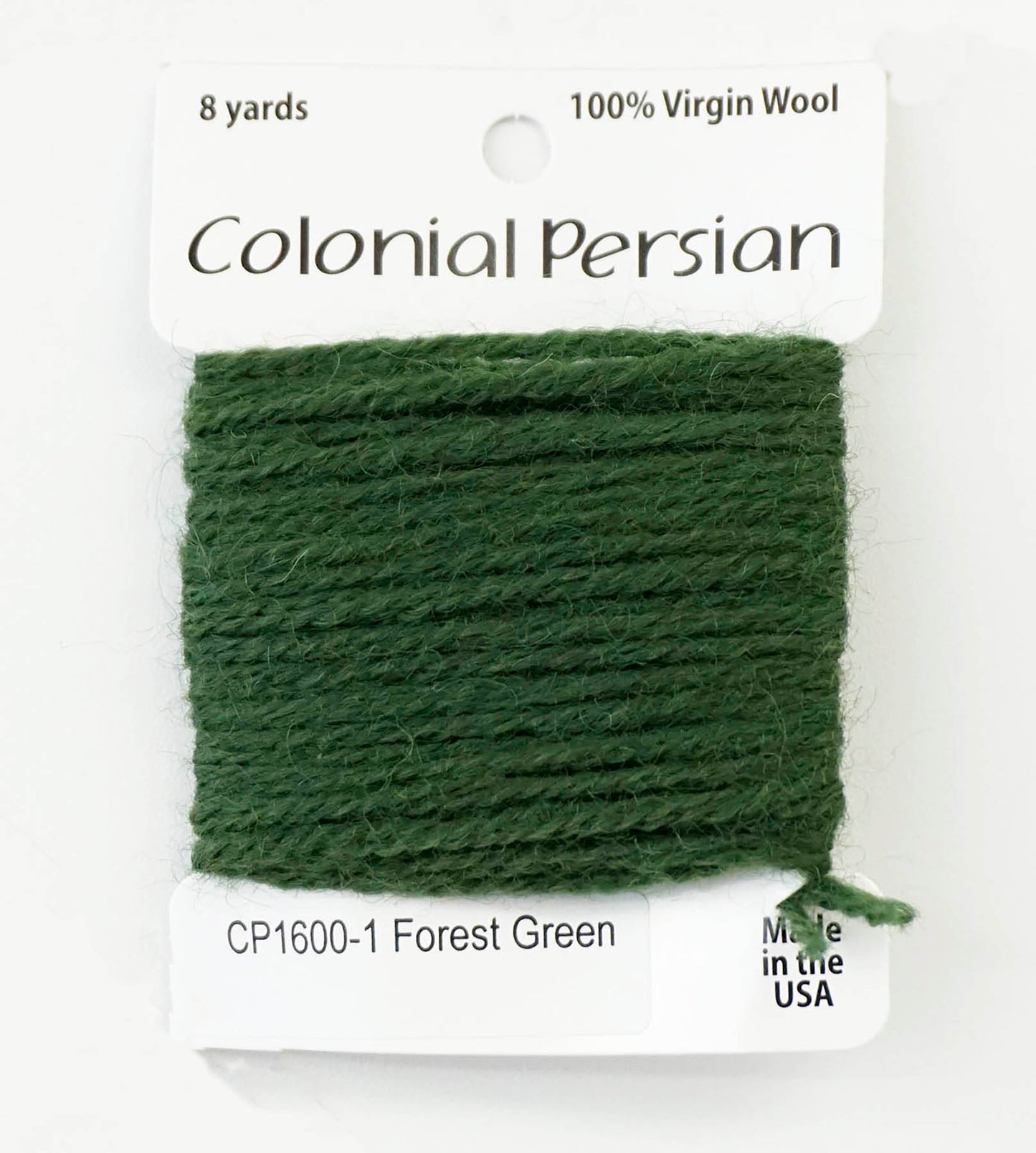 3 Ply Persian Wool "Forest Green" #1600 Needlepoint Stitching Thread by Colonial ~ USA Made