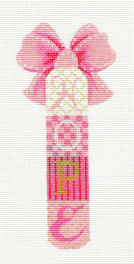 Candy Stick ~ Breast Cancer Awareness Pink Candy Stick HOPE handpainted 18 mesh Needlepoint Canvas by Kelly Clark