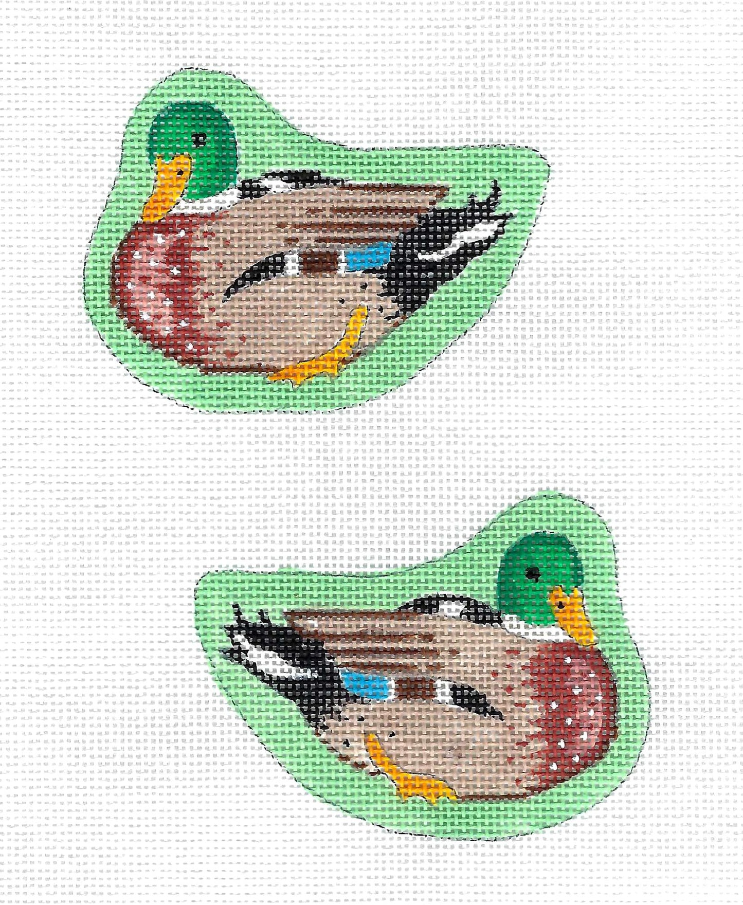 Bird ~ Male Mallard Duck 2 Sided Ornament handpainted 18 Mesh Needlepoint Ornament Canvas by MM Designs