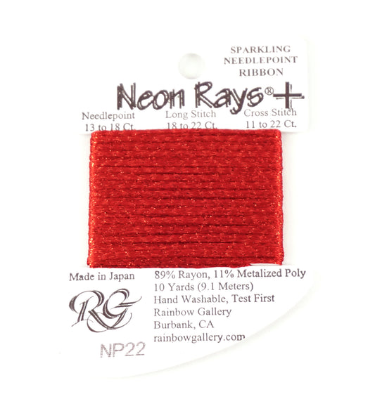 Threads ~ Neon Rays+ "Plus" #NP22 "Medium Red" Needlepoint Stitching thread Stitching Thread - Rainbow Gallery