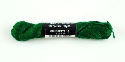 Pepper Pot SILK  #101 "Courgette" Green Single Ply Green Needlepoint Stitching Thread by PEPPER POT SILK