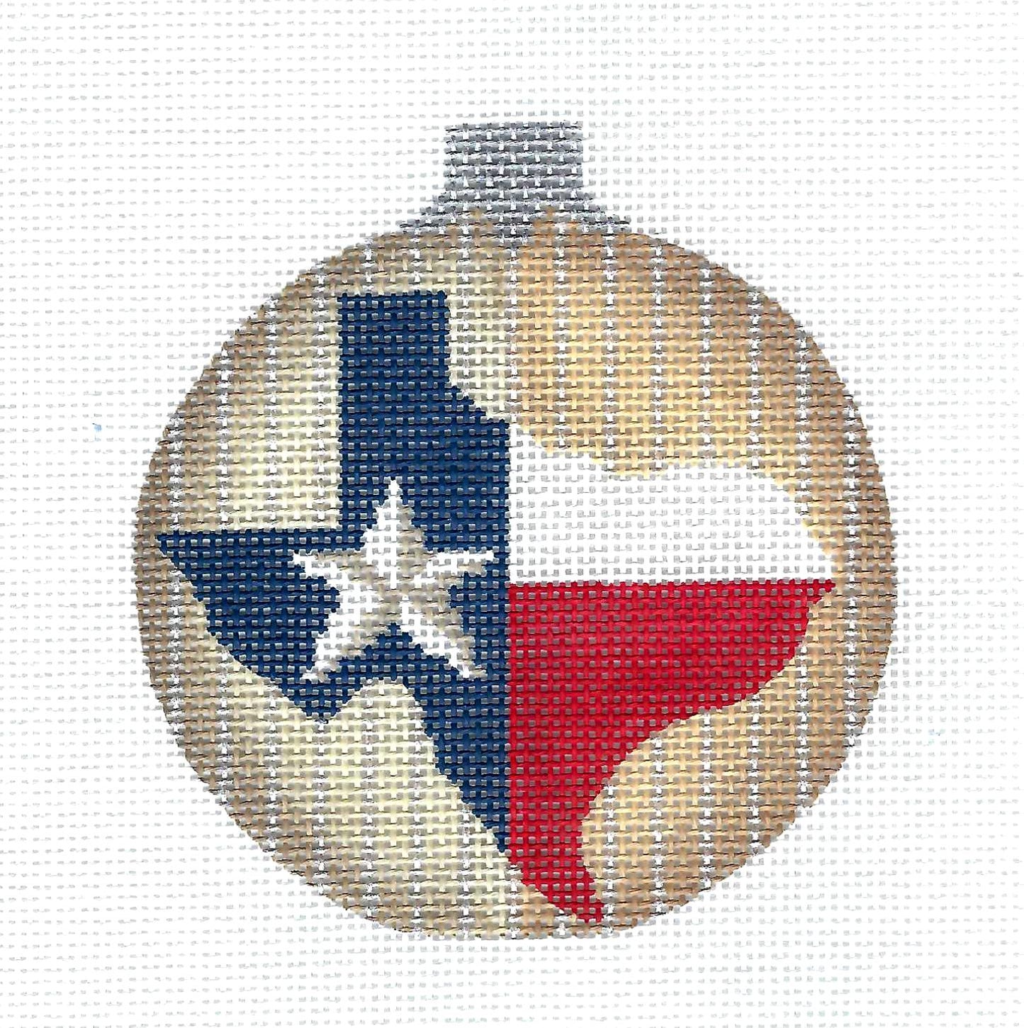 Kelly Clark Canvas ~ TEXAS  LONESTAR  STATE Ornament handpainted 18 Mesh Needlepoint Ornament Canvas by Kelly Clark