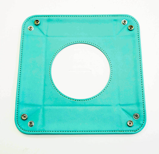 Accessory ~ LG. Square Premium Teal Leather Snap Tray for a 4" Rd. Needlepoint Canvas by LEE