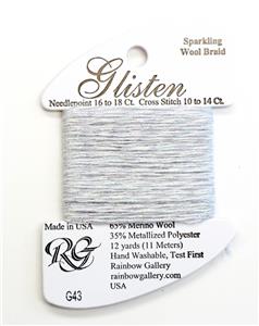 GLISTEN Sparkling Braid #43 White Sand Needlepoint Thread Rainbow Gallery