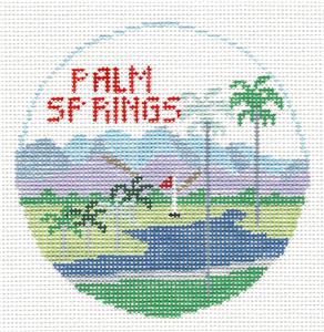 Travel Round ~ Key West, Florida handpainted 18 mesh Needlepoint Canvas by  Kathy Schenkel