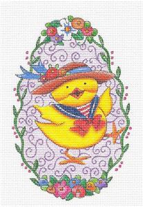 Canvas~Spring Parade Chick HP Needlepoint Canvas & STITCH GUIDE by M.Engelbreit