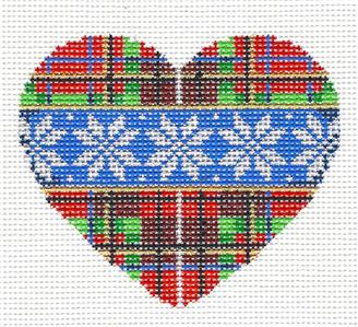 Plaid Heart Needlepoint Canvas