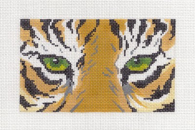 Canvas Insert ~ Dramatic Tiger with Green Eyes ~ BD Insert ~ handpainted 18mesh Needlepoint Canvas by LEE