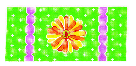 Canvas Insert~Yellow Daisy on Green handpainted Needlepoint Canvas