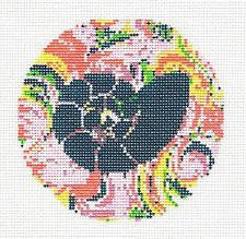 Round ~ Tropical Nautilus handpainted Needlepoint Ornament Canvas from Danji