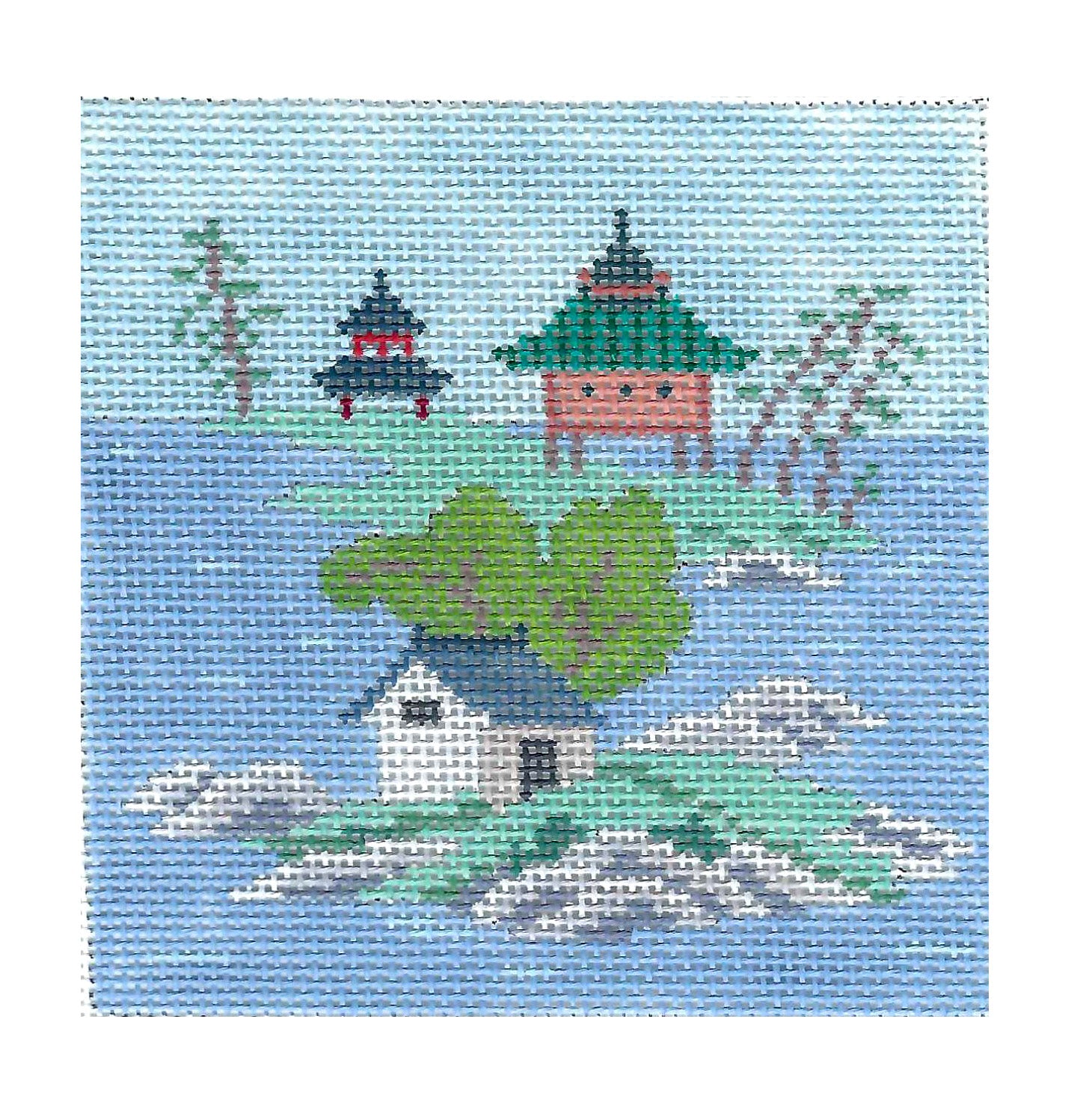 Blue Pagoda Needlepoint Canvas shops