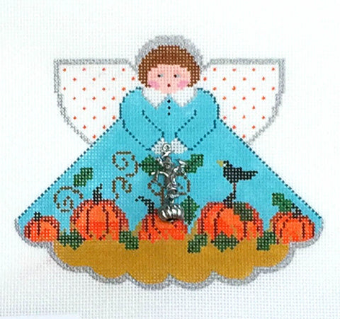 Halloween Ghost Autumn handpainted 3.5 18 mesh Needlepoint Canvas Kelly  Clark