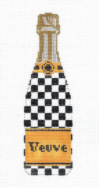 Veuve Champagne Bottle in Louis Vuitton Check Design handpainted Nee –  Needlepoint by Wildflowers