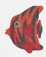 Fish ~ Red Tropical Fish handpainted Needlepoint Canvas by Raymond Crawford